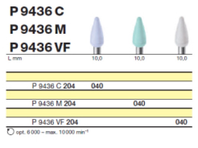 Полировочный бор по композиту 1-я ступень / P 9436 C 204.040, Drendel + Zweiling DIAMANT GmbH, Германия 